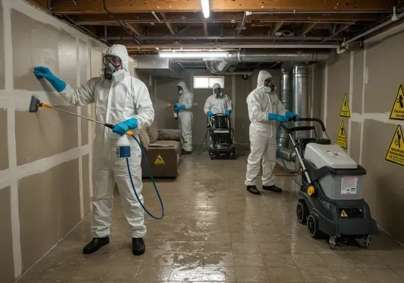 Basement Moisture Removal and Structural Drying process in Oakbrook, KY